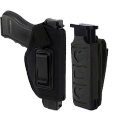 Tactical Concealed Carry IWB Belt Pistol Gun Holster with Single Magazine Pouch