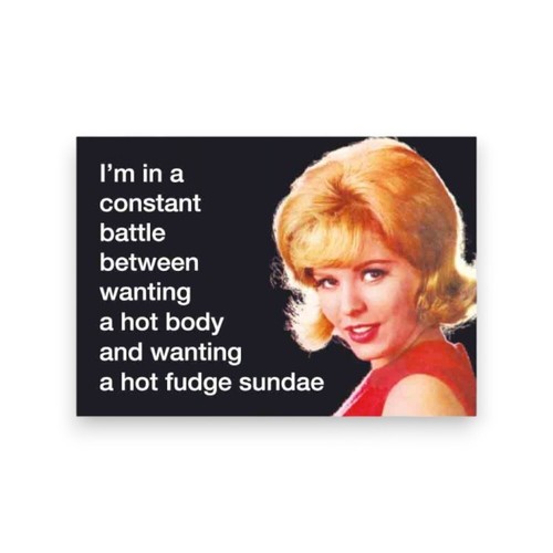 Retro humour fridge magnet - humour,