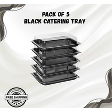 5x Black Catering Trays with