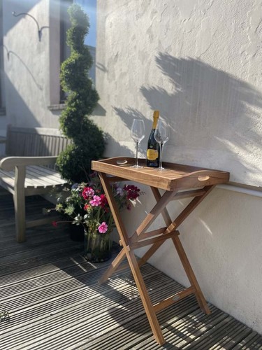 Teak bar tray garden table - teak,