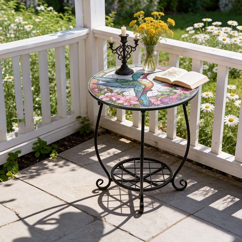 Iron round side coffee - round,