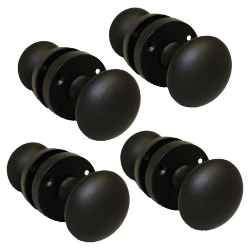 Modern matt black round rose - matt,