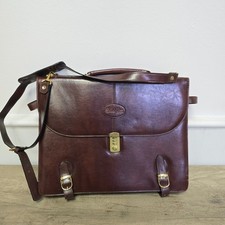 Vintage Bugatti Leather Satchel Brief Case Messenger Bag With Combi Lock