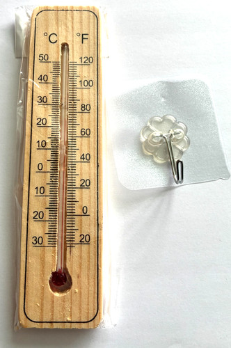 Wooden wall thermometer - wooden,