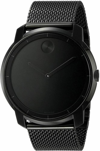 New movado bold black ion - black, mesh