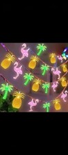 Tropical Party Lights Flamingo Pineapple And Palm Tree Warm White String Lights