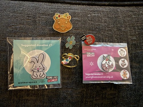 Charity pin badge job lot - charity,
