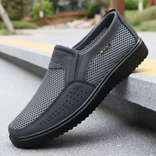 Mens Leather Slip On Walking
