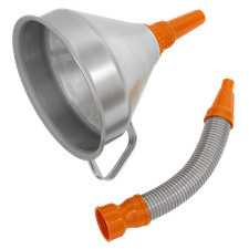Sealey Funnel Metal With Flexi Spout & Removable Brass Filter 200mm FM20F