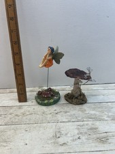Fairy Figurine Toadstool Mystical Statues Lot Of Green Garden Pixies Magical