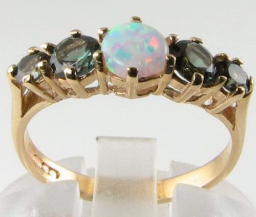 9ct gold opal green - opal,