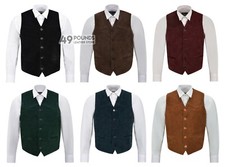 Men's Suede Real Leather Waistcoat Western Cowboy Festival Party Zara Vest