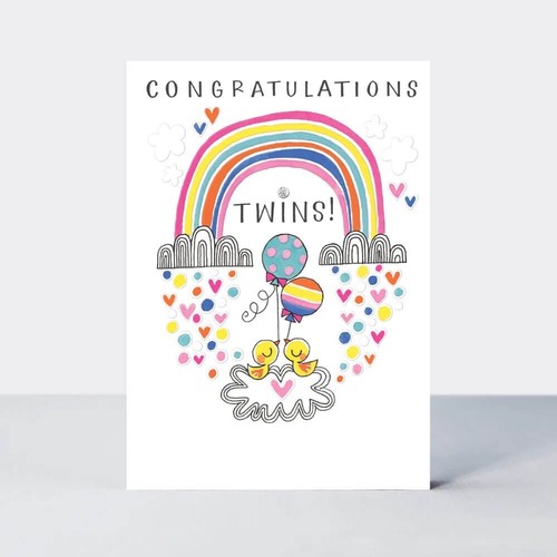 Baby twins card - baby,
