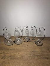 Vintage etched clear glass - 9x,