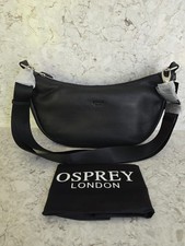 Osprey London Kelso Sling bag Black Leather Shoulder Cross body brand new £199