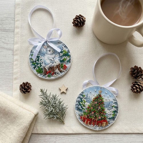 Bead embroidery christmas - bead,
