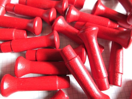 Red painted wooden shaker - painted,