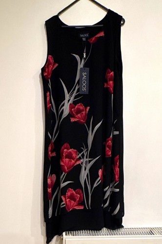 Saloos black floral sleeveless - saloos,