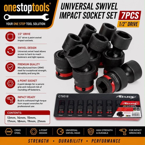 7pc universal swivel - 7pc, impact