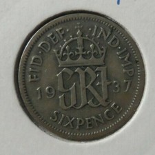 GEORGE VI SIX PENCE 1937 TO