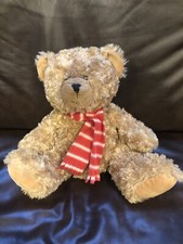 Clintons Teddy Bear With Red Stripe Scarf Plush Soft Toy Comforter Carte Blanche
