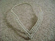 Girl`s white pearl- beads TIARA,Princess Tiara,  Dress up Accessories