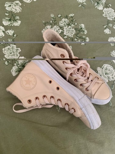 Converse pink leather tops - leather,