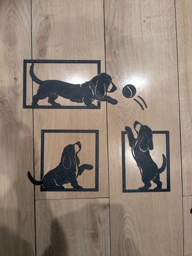 Dog chasing ball - ball, silhouette
