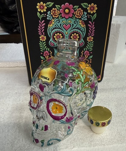Hand painted tequila bottle - hand-painted,