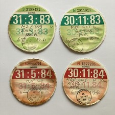4 Tax Discs / Disc 31/3/83 to 30/11/84 for Ariel Motorcycle: MDF 648