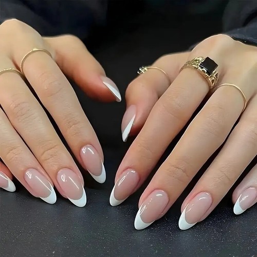 24pcs press white french - on,