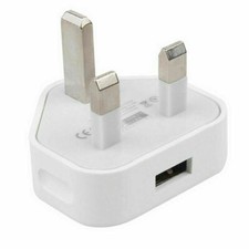 UK Plug 3-Pin USB Plug Adapter