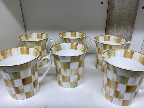 Cream check coffee mug - cream, tea