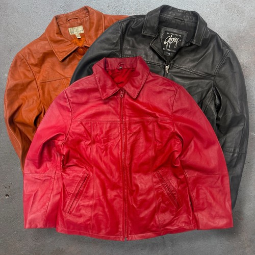 Ladies y2k leather jacket - y2k,