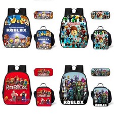 Kids Roblox Game Backpack School Bag Lunch Bag Rucksack Shoulder Bookbag Gift UK