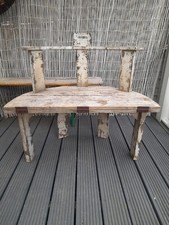 Reclamation Vintage Weathered Wooden Garden Chair Table