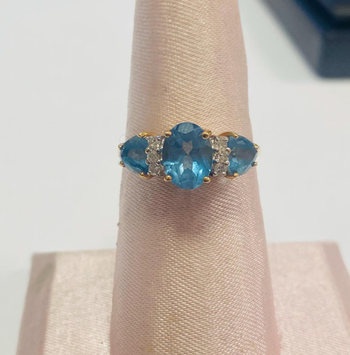 Aquamarine diamond 14k - +,