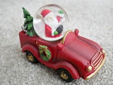 Small Childrens Christmas Santa in Car Fun Snow Globe  Ball  12cm Long