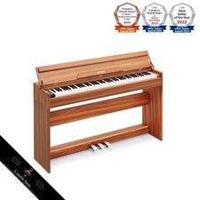 IKTMI 88-Key Wooden Digital Piano Upright with Integrated Stand Pedal Function