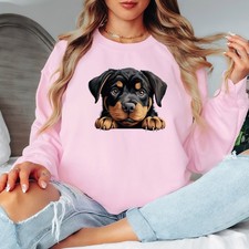 Rottweiler Puppy Dog Animals Womens Sweatshirt Pet Graphic Jumper
