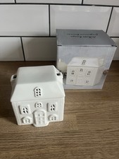 White Ceramic House Cottage  Oil Burner Wax Melts Hygge New In Box