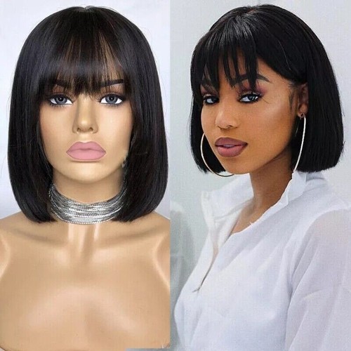 Straight bob wig with - straight,