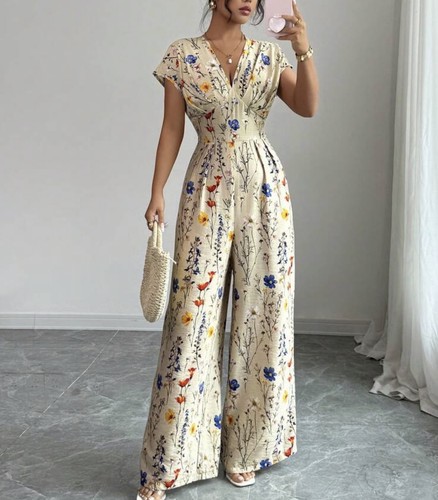 Spring summer floral jumpsuit - spring,