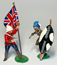 Trophy Miniatures Hand To Hand British Flag Bearer and Zulu Warrior Rorkes Drift