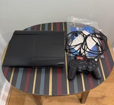 Sony PlayStation 3 Super Slim Console 500GB + Controller Black Tested & Working