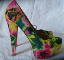 COLOURFUL AND COOL HIGH HEEL COURT SHOES,SIZE UK 4-EU 37,BRAND NEW
