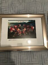 Steve Hislop & Paul Brown signed & framed photo. TT, UGP, Superbikes.