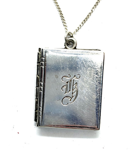 Antique silver opening book - antique,