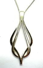 Large Sheila Fleet Sterling Silver Reef Knot Dress Pendant Necklace 6.8gr