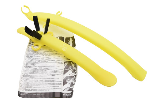 Pair yellow clip racer bike - yellow, on